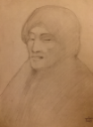 Kahlil Gibran: Portrait, graphite on paper, c1902-1904
