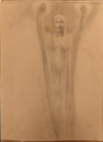 Kahlil Gibran: Female figure, graphite on paper, c1902-1904